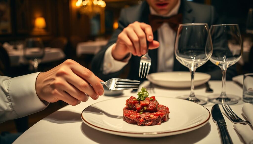 Eleganckie spożywanie tatara w restauracji zgodnie z zasadami savoir-vivre