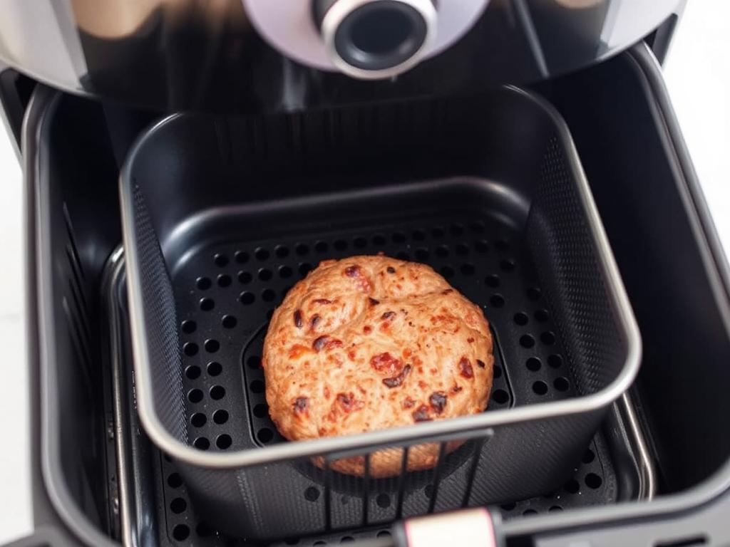 Kotlet hamburgerowy podgrzewany w frytkownicy powietrznej