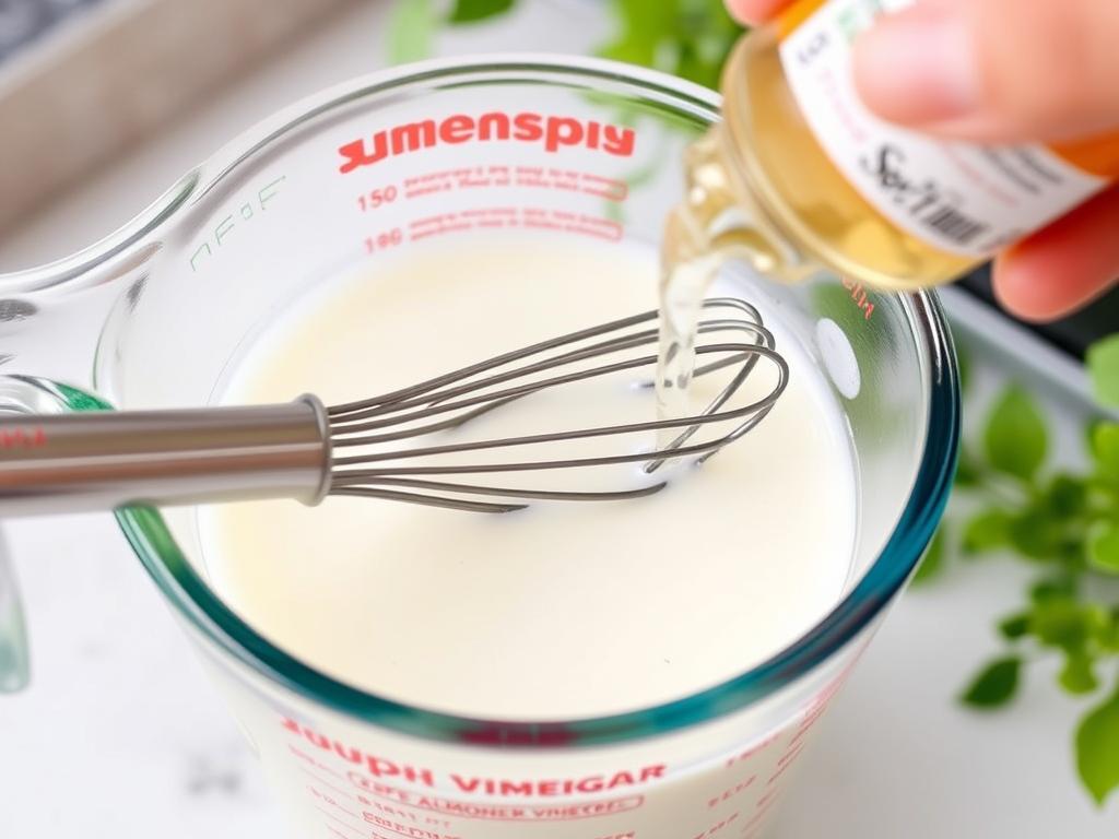 Mleko roślinne z dodanym octem jabłkowym - wegański zamiennik maślanki