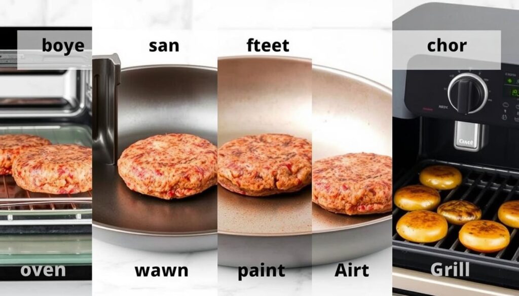 Porównanie pięciu metod podgrzewania hamburgerów - piekarnik, mikrofala, patelnia, frytkownica powietrzna i grill