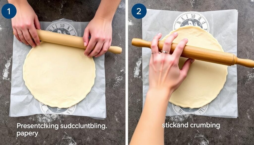Technika wałkowania ciasta kruchego między arkuszami papieru
