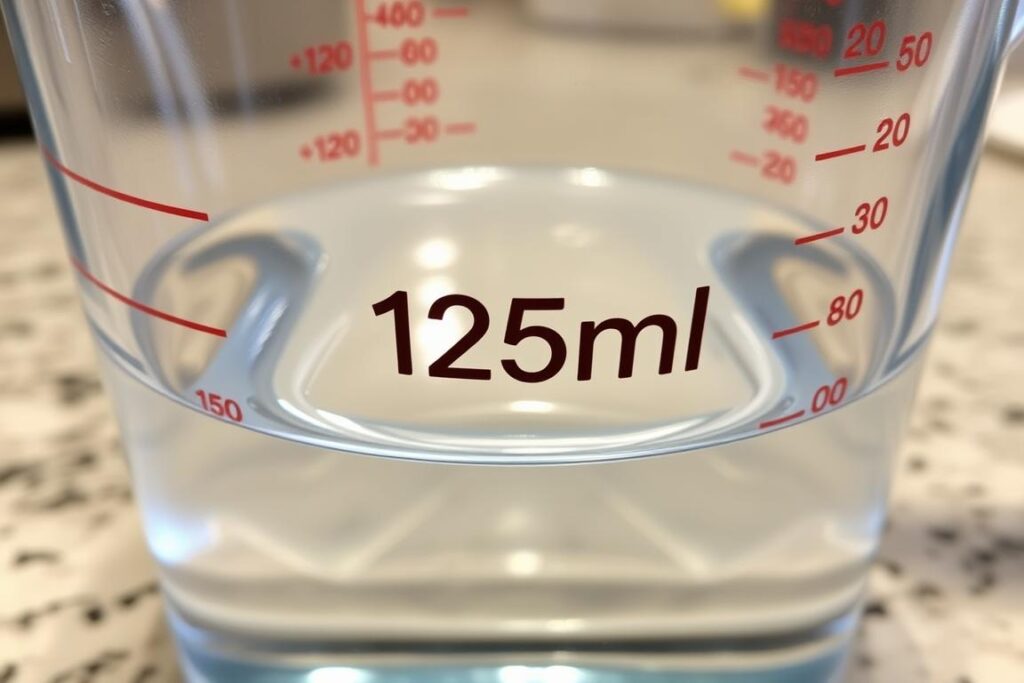 125 ml wody w miarce kuchennej