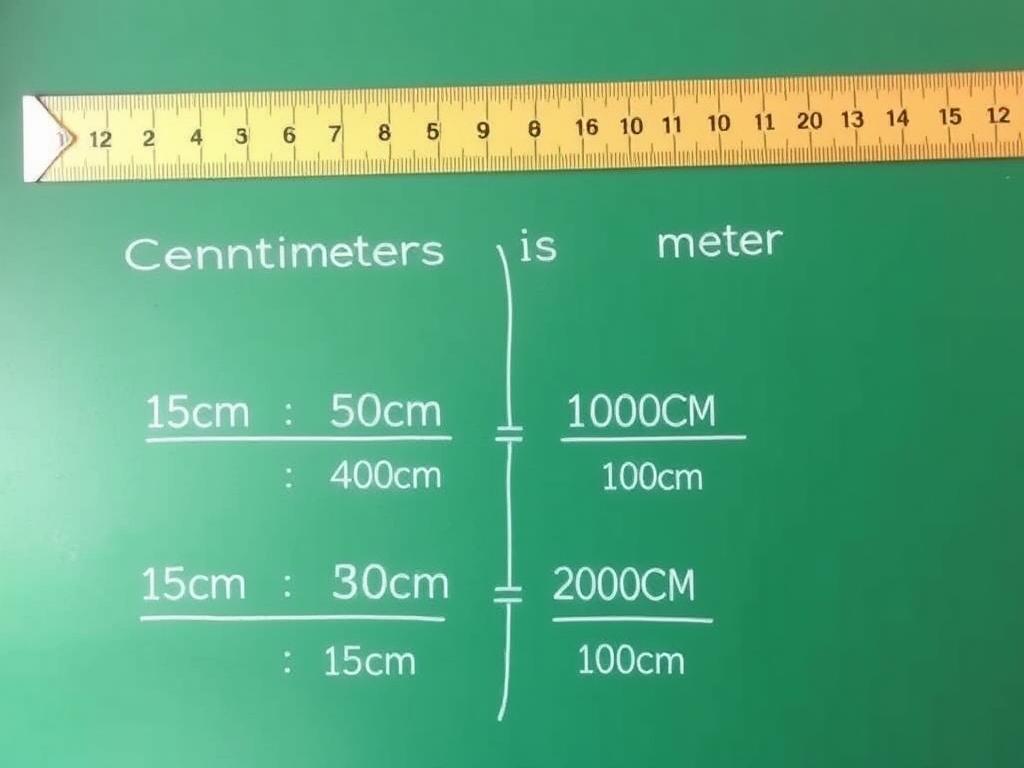 Graficzna prezentacja przeliczania centymetrów na metry