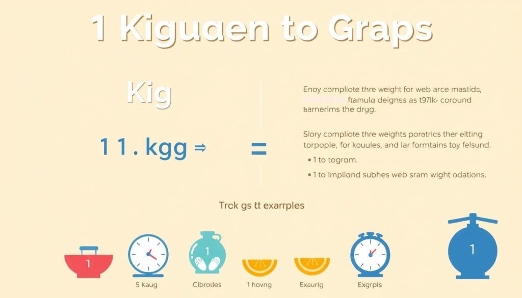 Infografika podsumowująca przeliczanie 1 kilograma na gramy z kluczowymi informacjami Infografika podsumowująca przeliczanie 1 kilograma na gramy z kluczowymi informacjami