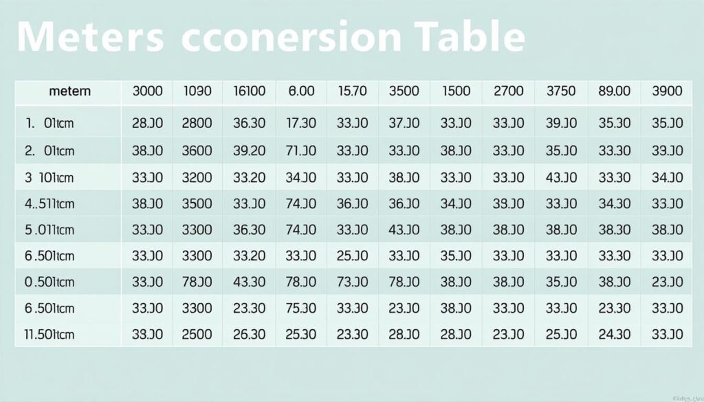 Kompleksowa tabela przeliczeniowa metrów na centymetry