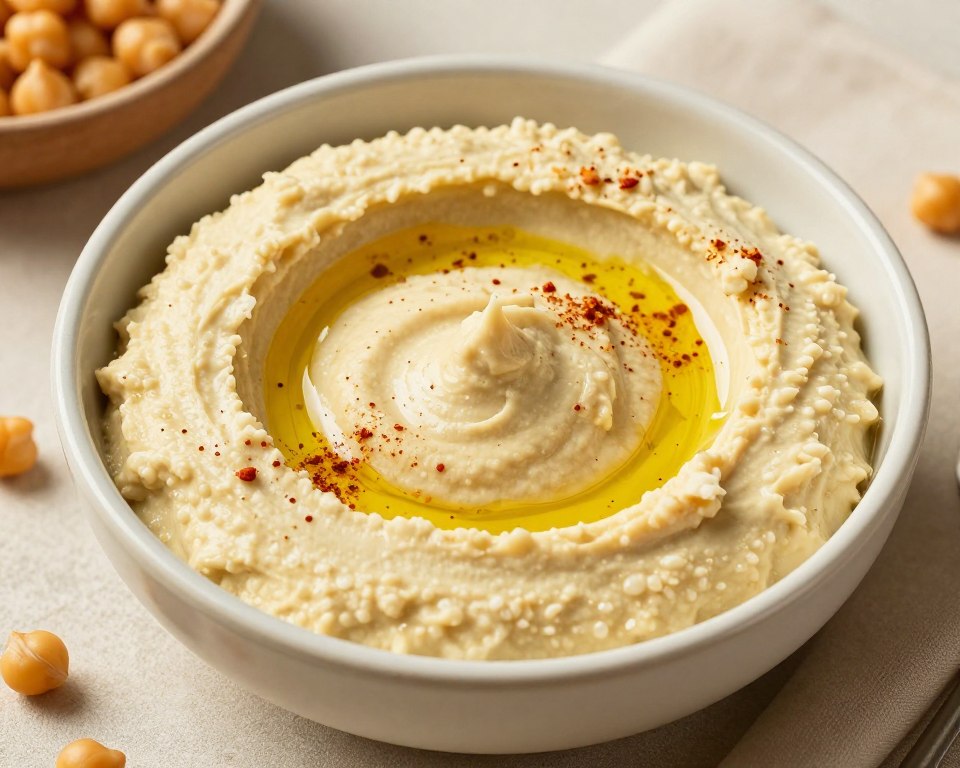 Humus w miseczce z papryką