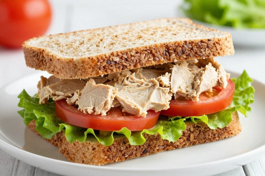 Sandwich z pasztetem drobiowym na pełnoziarnistym pieczywie