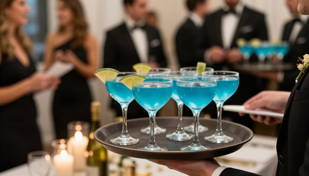 eleganckie drinki blue curacao na przyjęciu