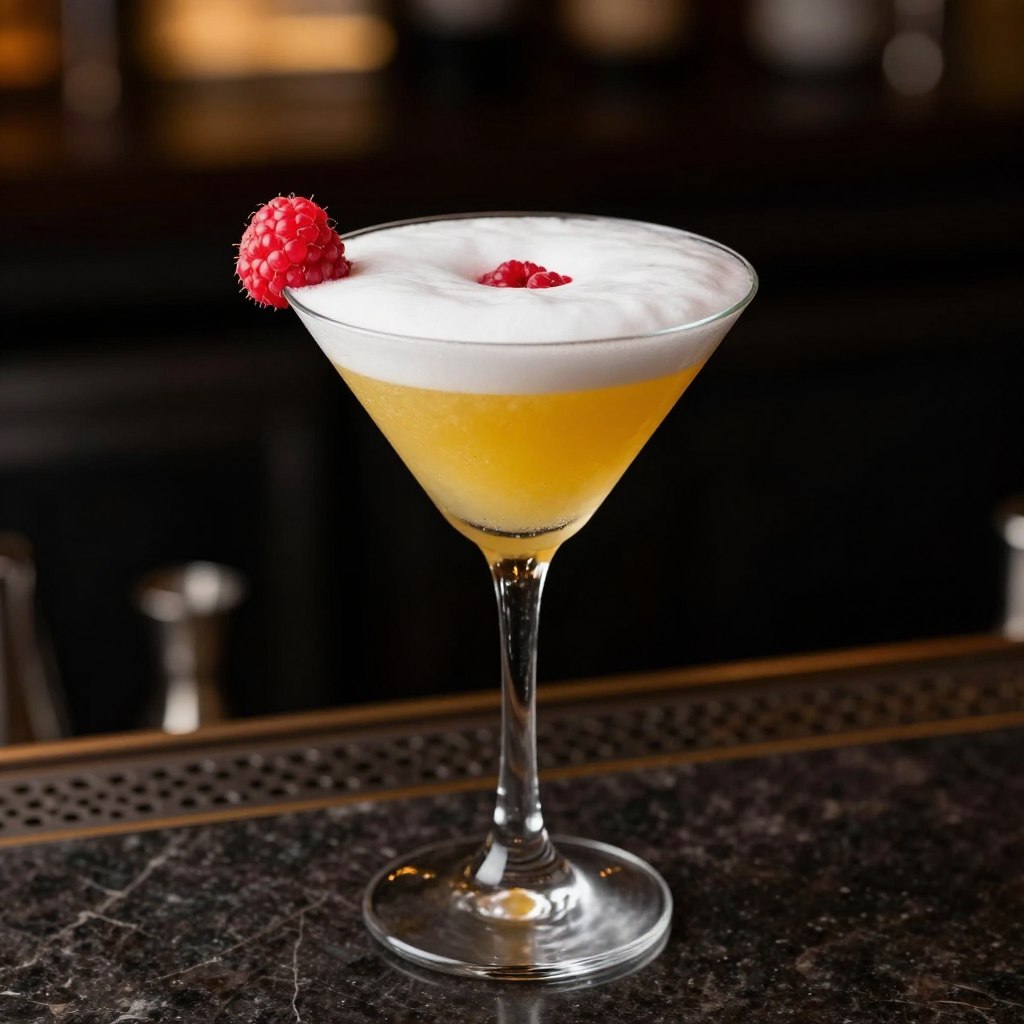french martini z cytrynówką w kieliszku martini