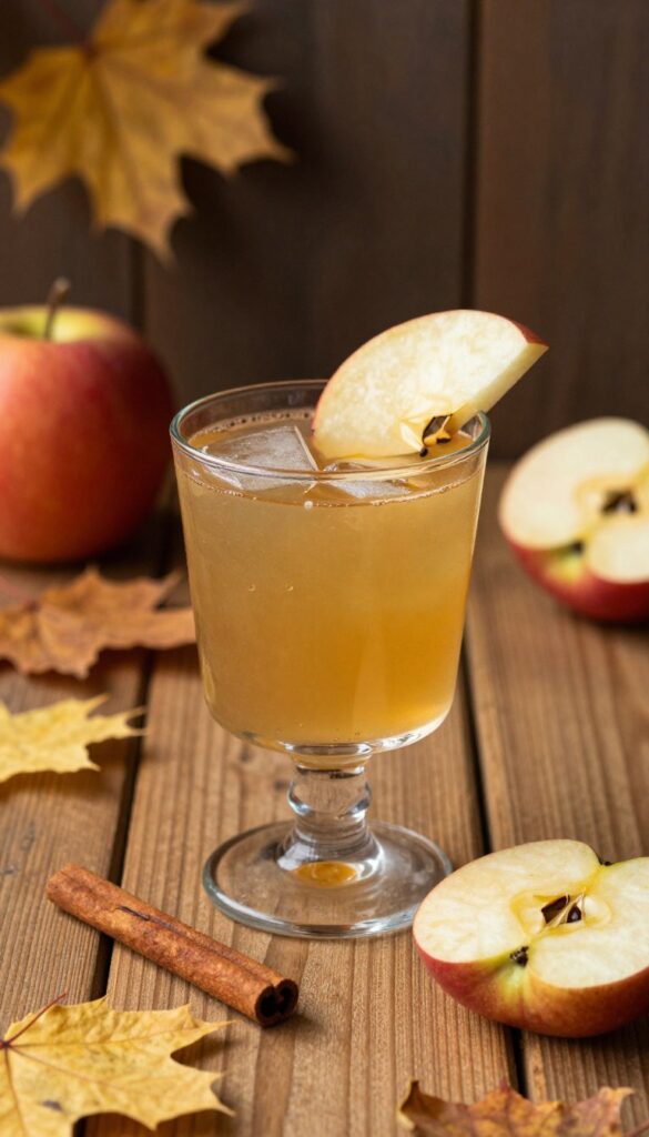 jesienny drink z cytrynówką i jabłkiem