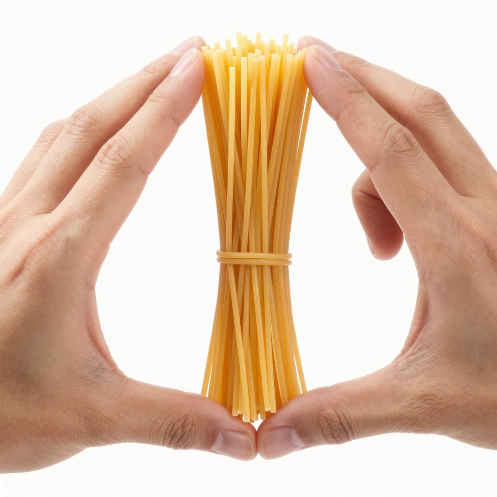 metoda okręgu palców do odmierzania spaghetti