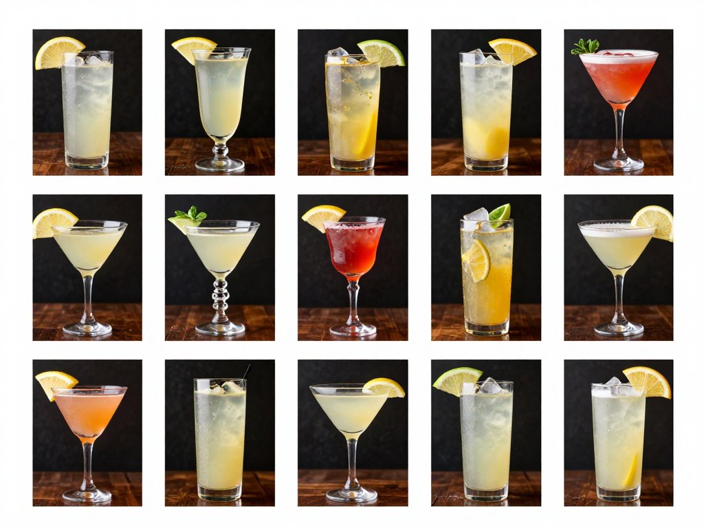 różnorodność drinków z cytrynówką