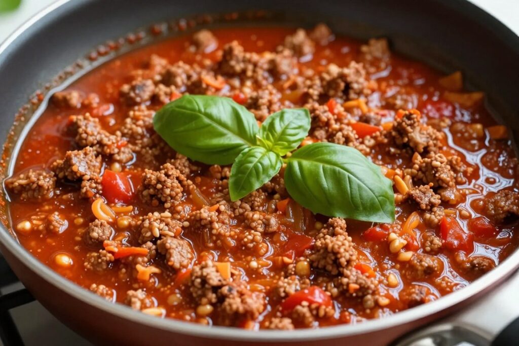 sos bolognese z mięsem mielonym